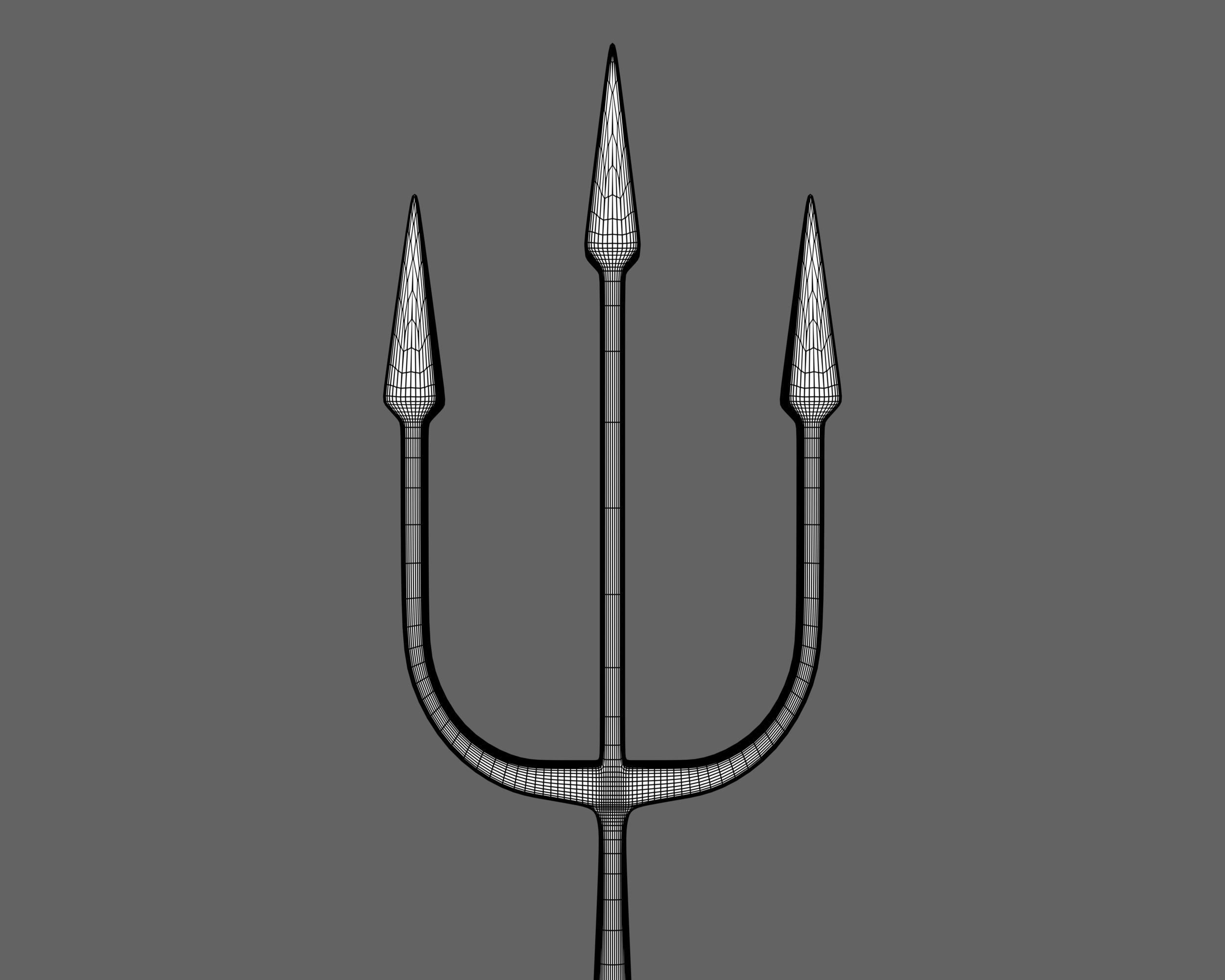 Ancient Roman Trident Low-poly 3D model_10