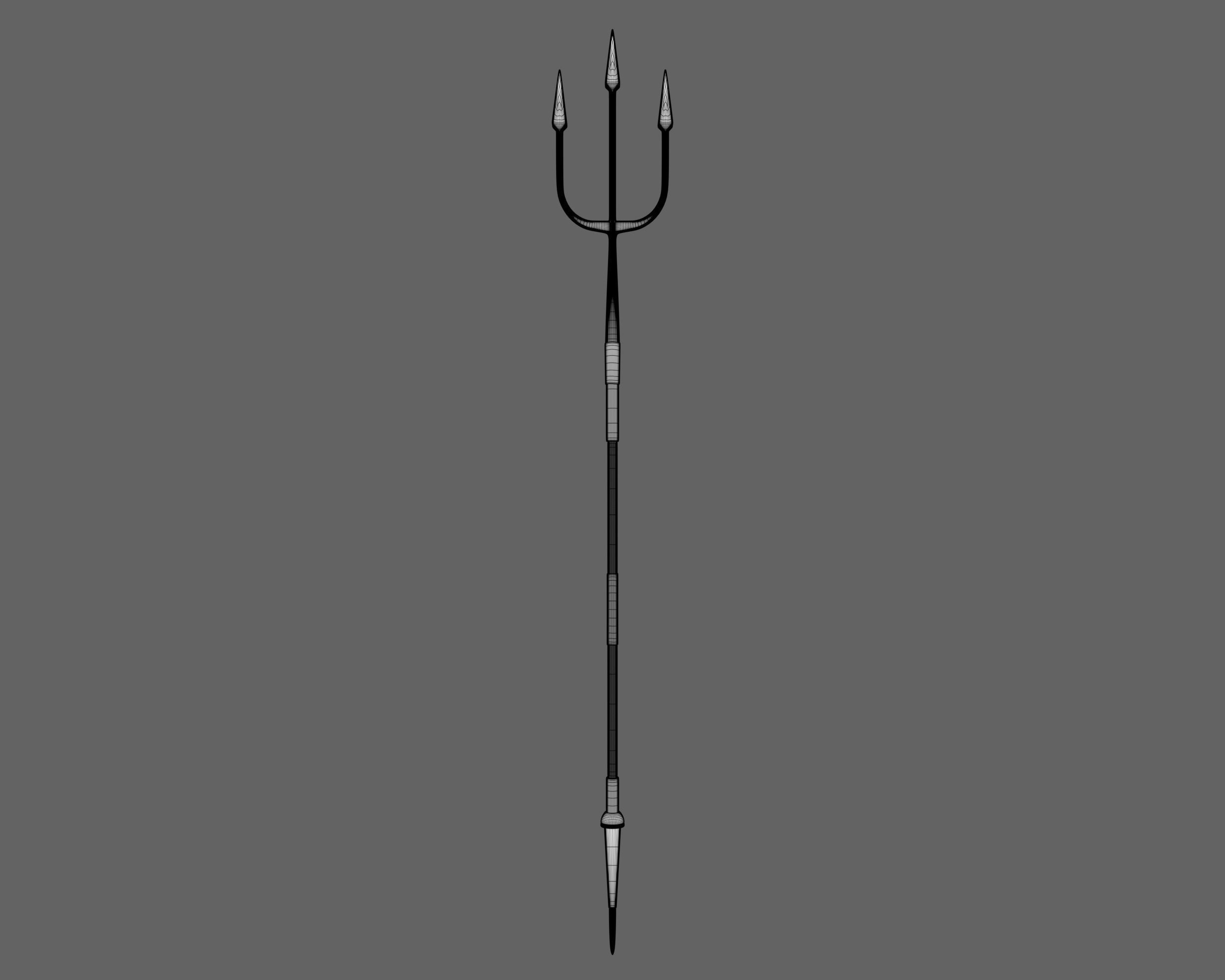 Ancient Roman Trident Low-poly 3D model_7