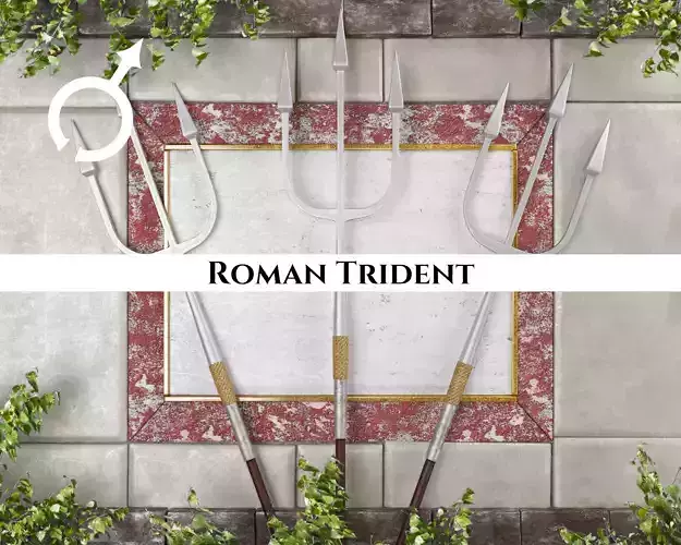 Ancient Roman Trident Low-poly 3D model