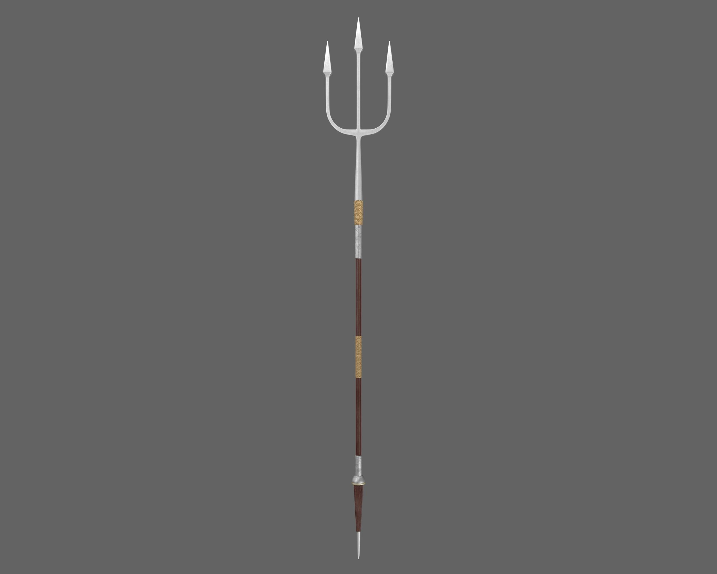 Ancient Roman Trident Low-poly 3D model_5