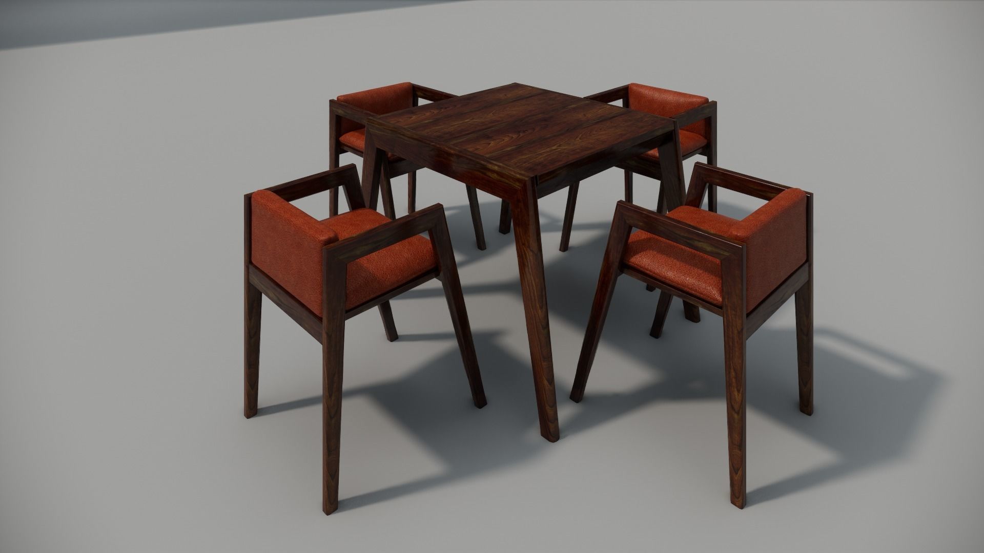 Table and chair Family for Revit three sizes wood 3d model 3D model_2