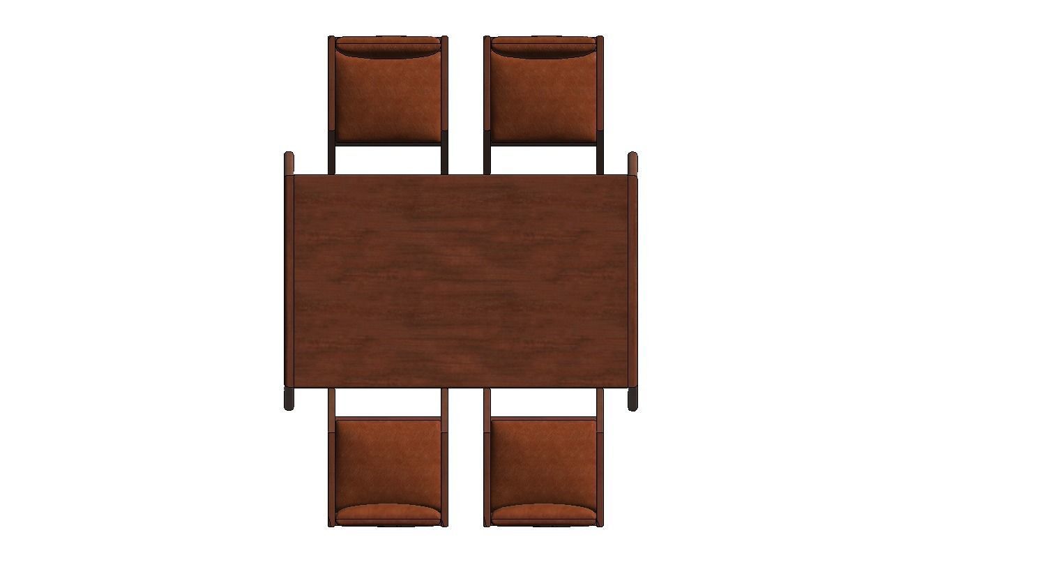 Table and chair Family for Revit three sizes wood 3d model 3D model_13