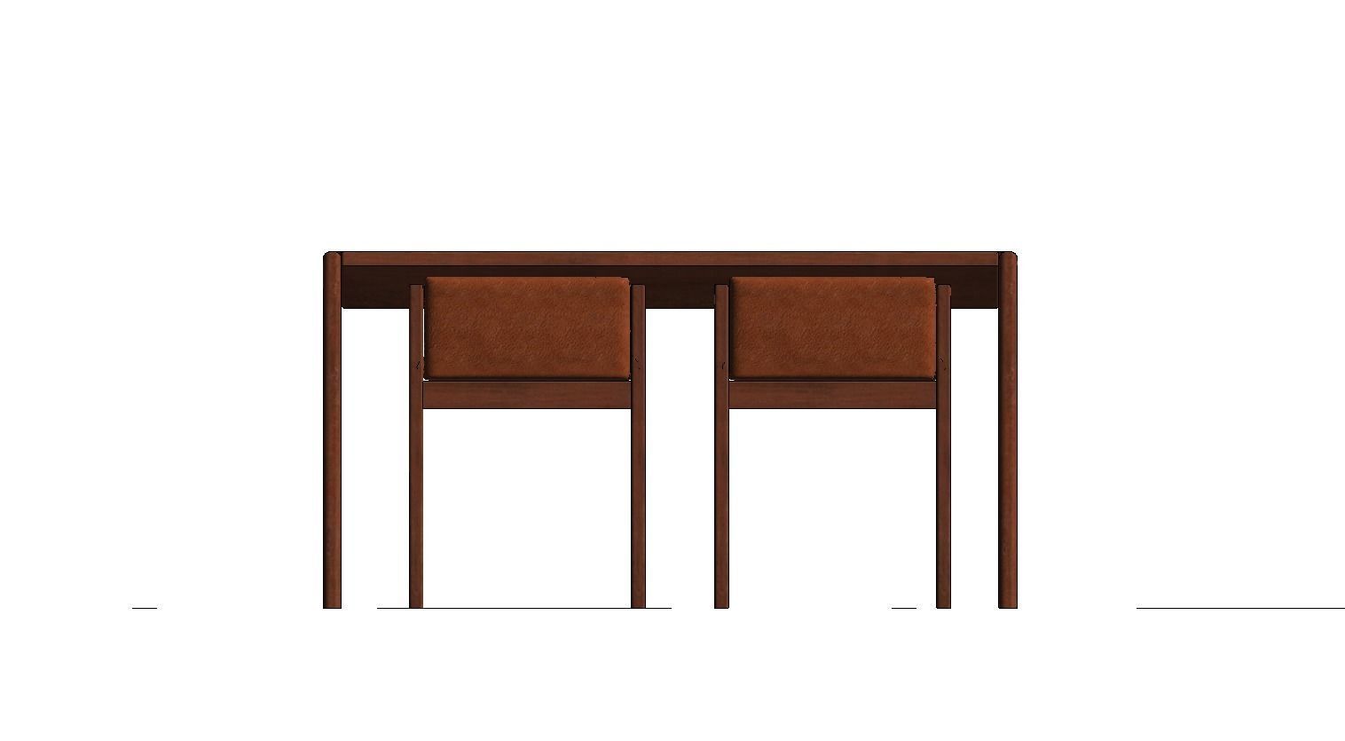 Table and chair Family for Revit three sizes wood 3d model 3D model_16