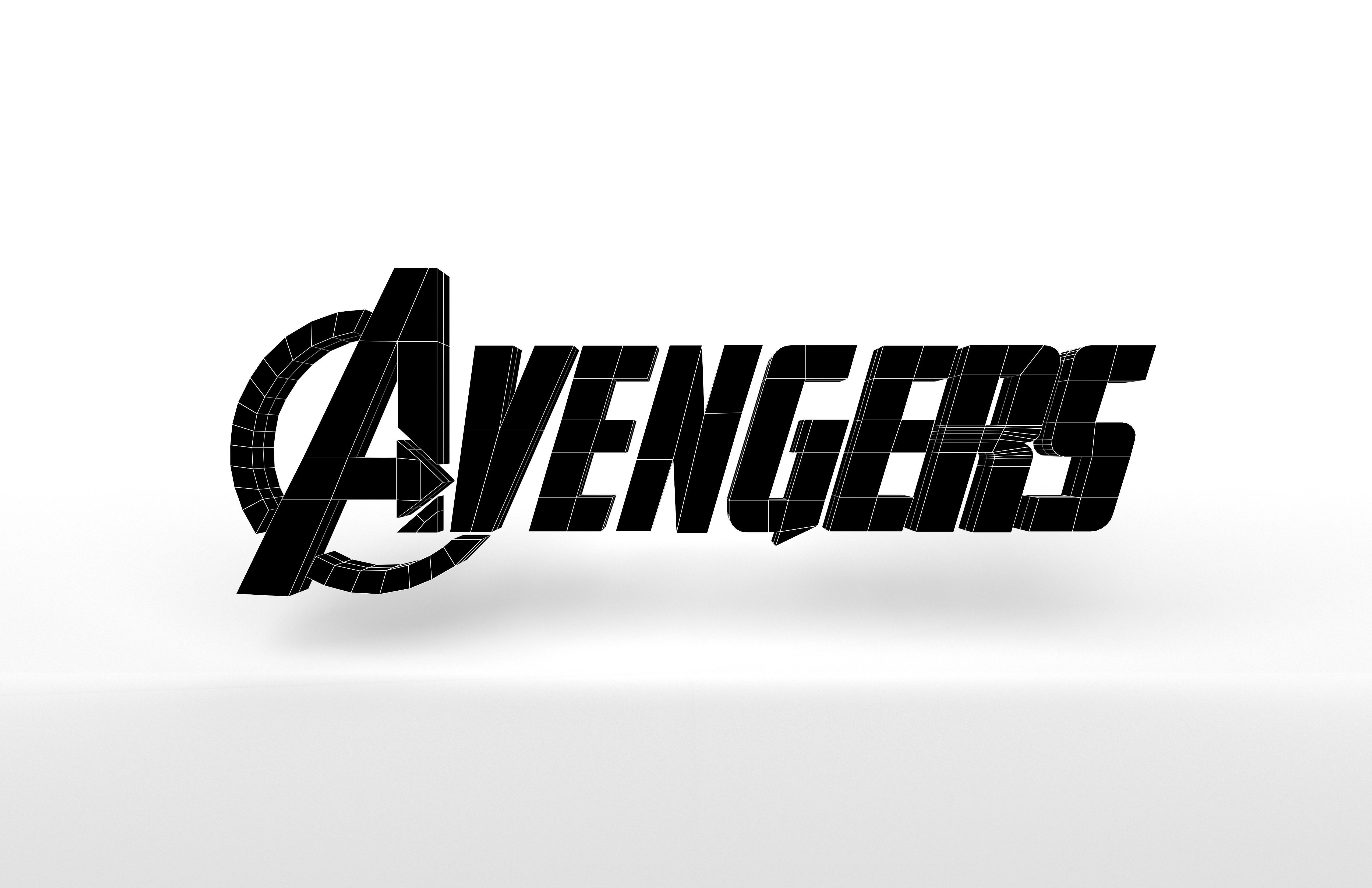 Avengers Logo v1 001 Free low-poly 3D model_7