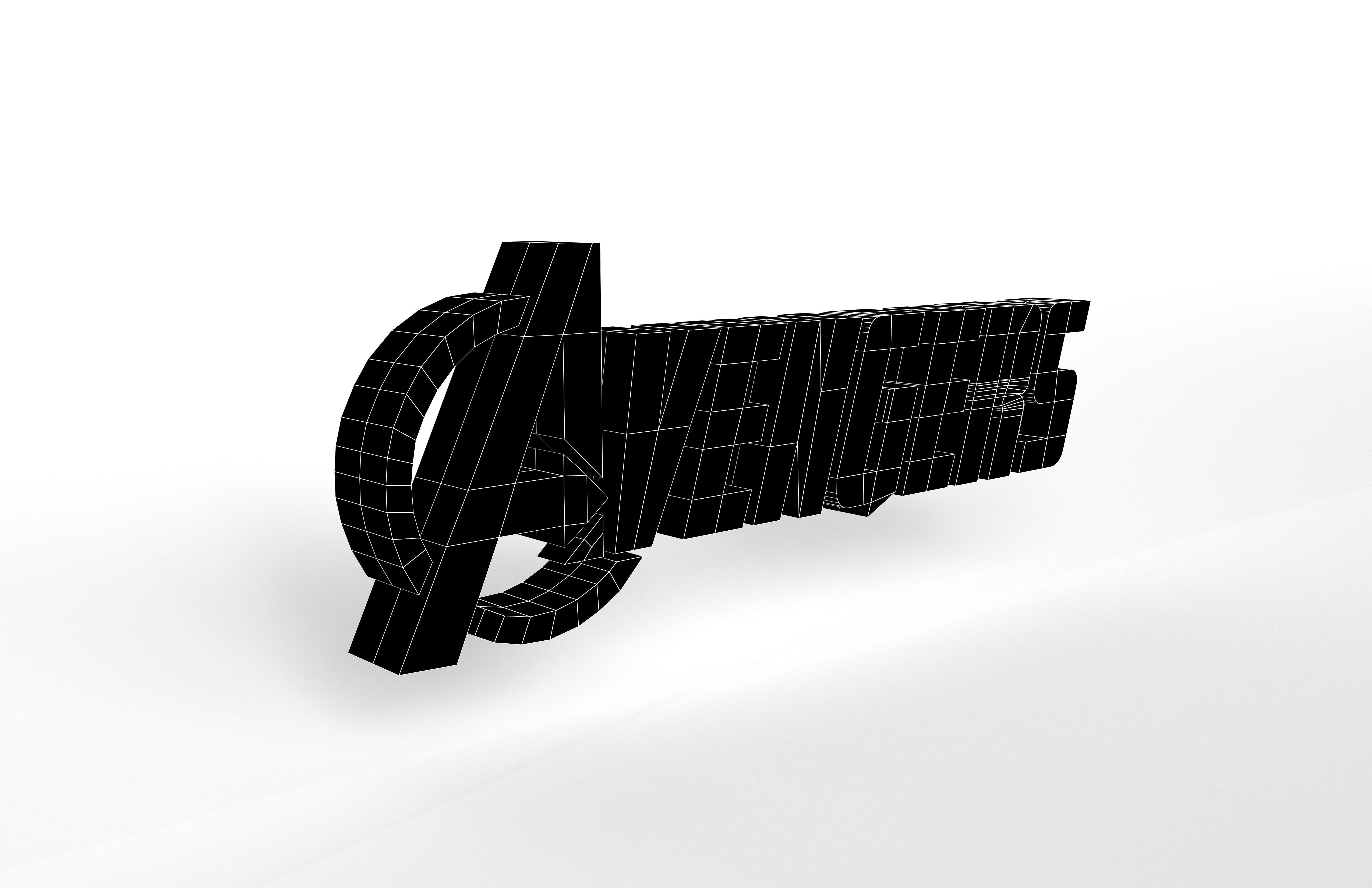 Avengers Logo v1 001 Free low-poly 3D model_2