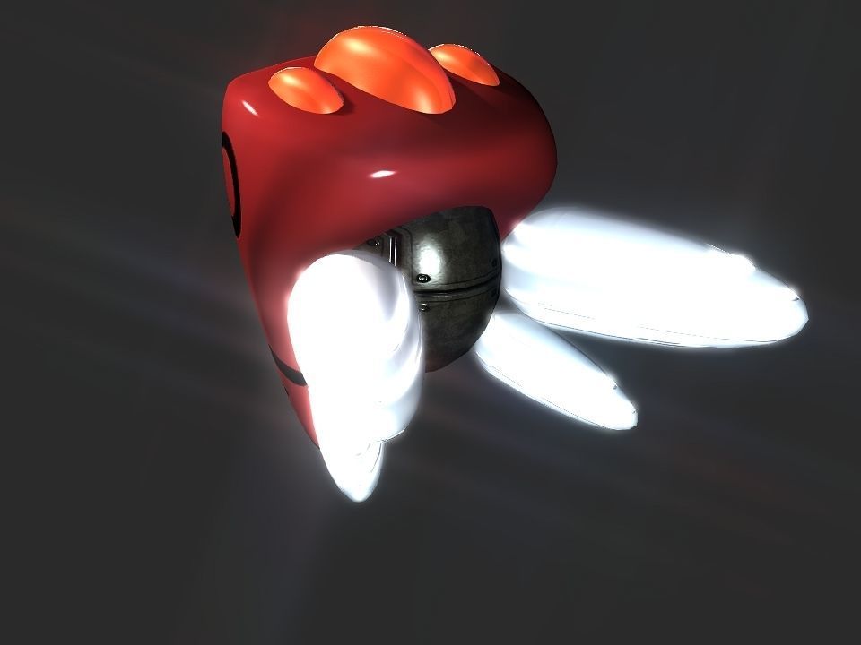 Red Return Spaceship  Low-poly 3D model_19