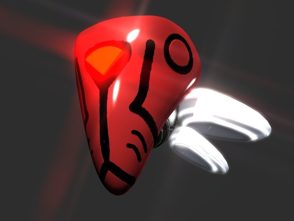 Red Return Spaceship  Low-poly 3D model_26