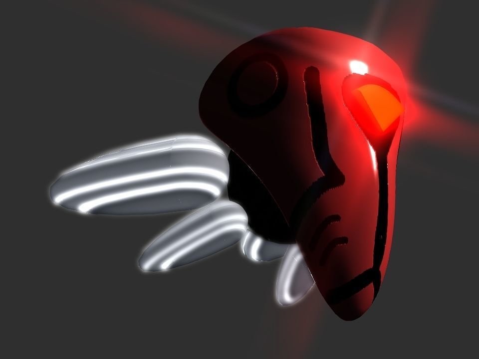 Red Return Spaceship  Low-poly 3D model_35