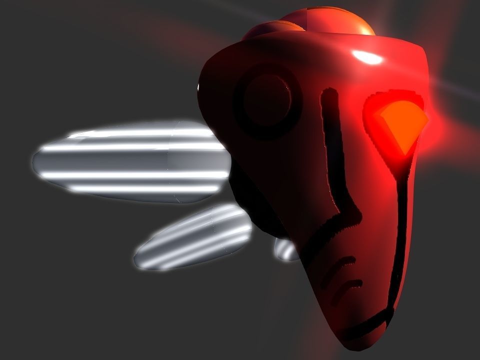 Red Return Spaceship  Low-poly 3D model_11