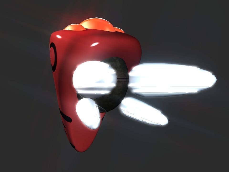 Red Return Spaceship  Low-poly 3D model_40