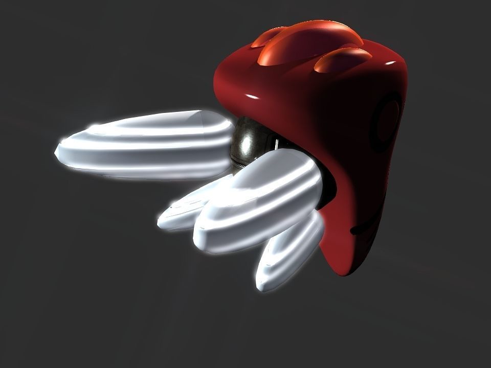 Red Return Spaceship  Low-poly 3D model_21
