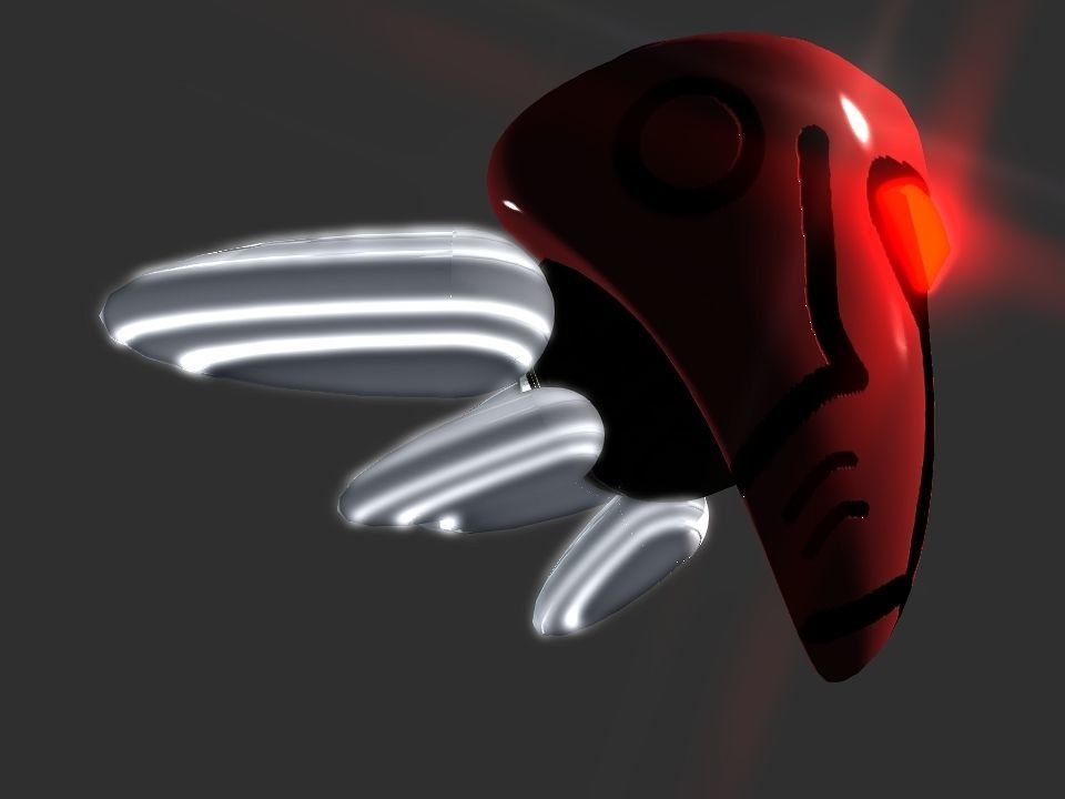 Red Return Spaceship  Low-poly 3D model_33