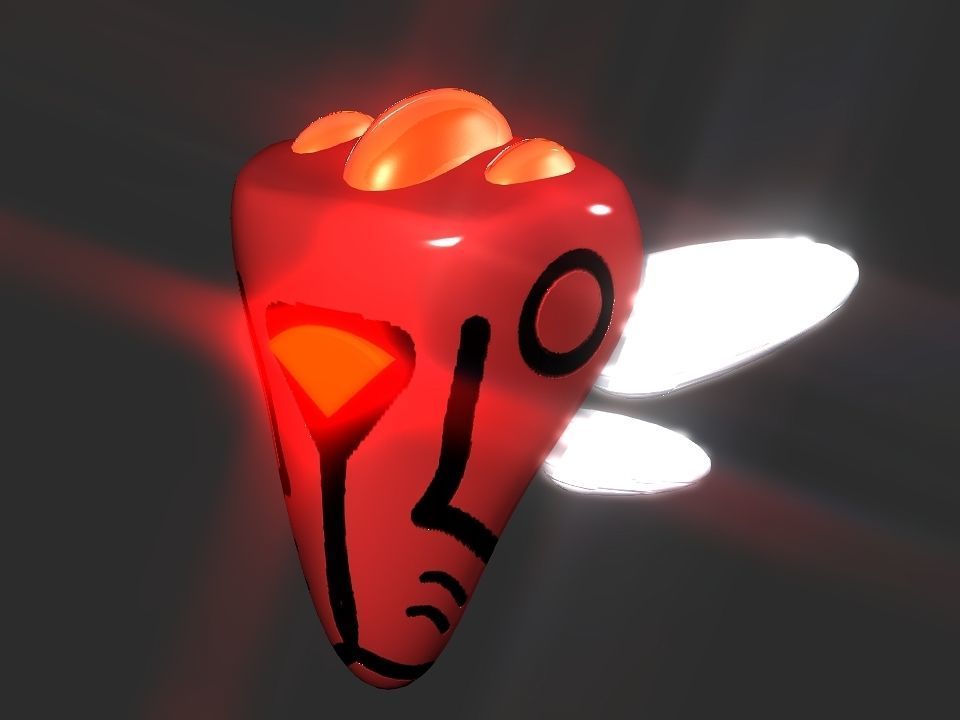 Red Return Spaceship  Low-poly 3D model_15