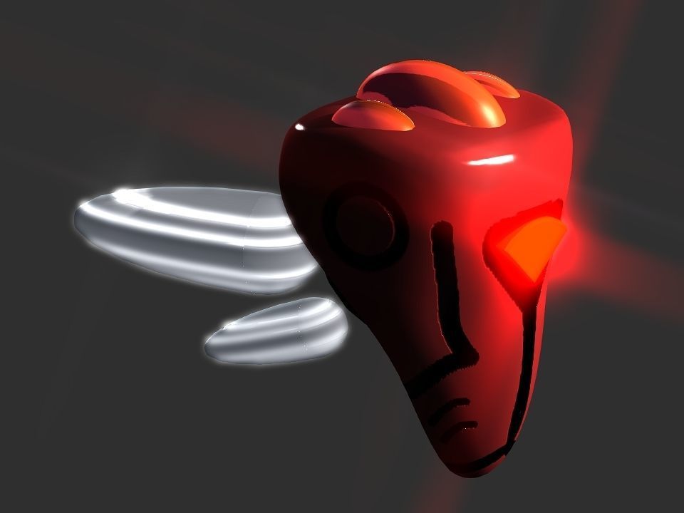 Red Return Spaceship  Low-poly 3D model_25