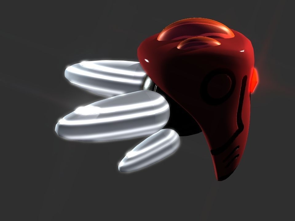 Red Return Spaceship  Low-poly 3D model_22