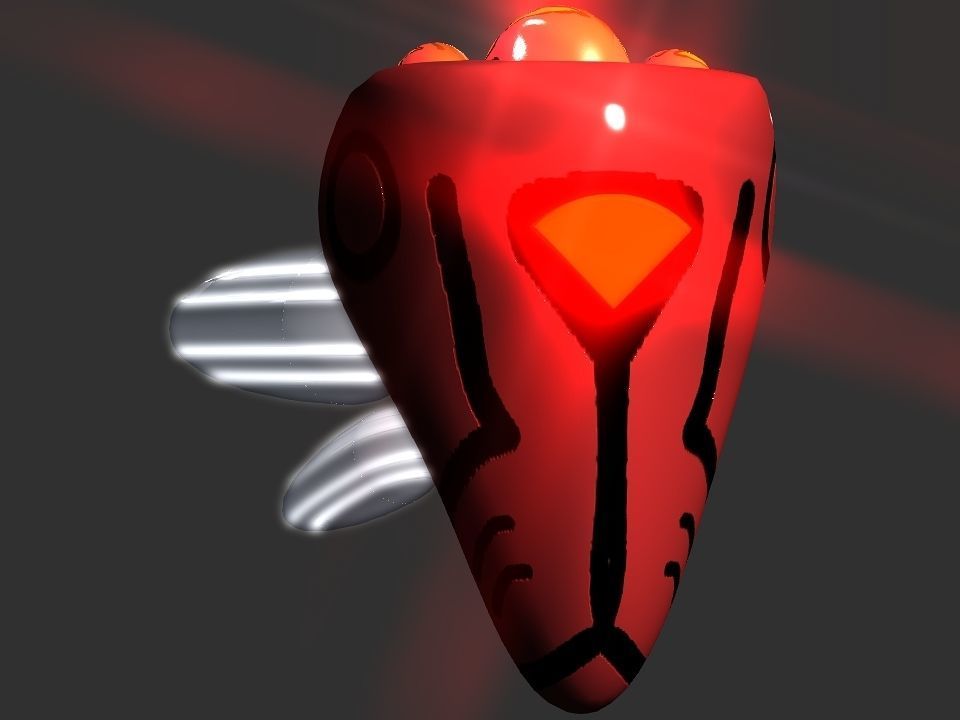 Red Return Spaceship  Low-poly 3D model_14