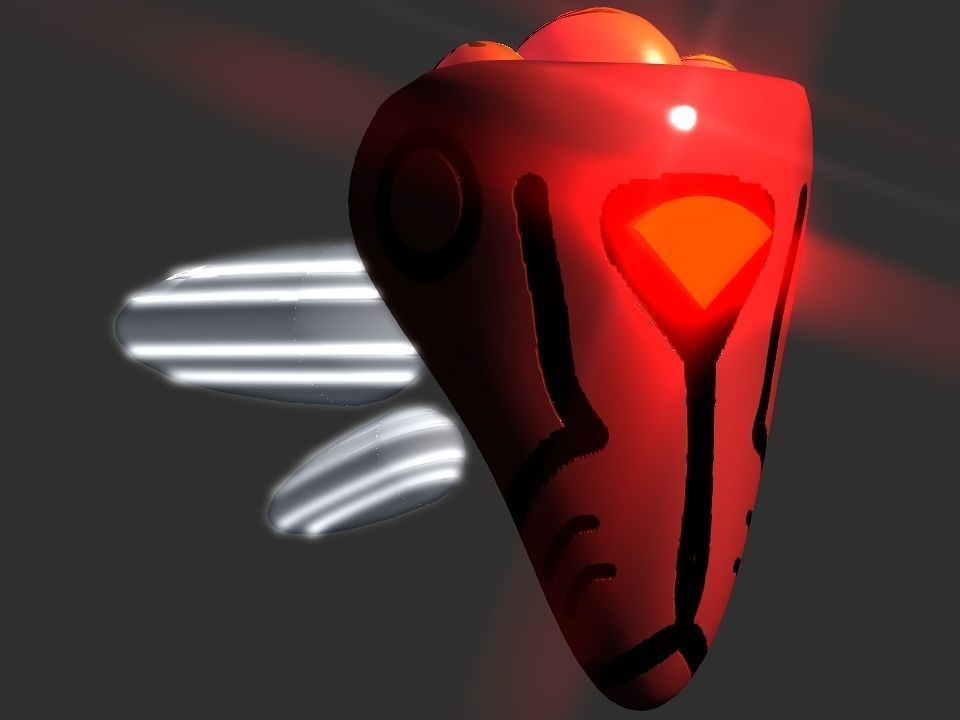Red Return Spaceship  Low-poly 3D model_13