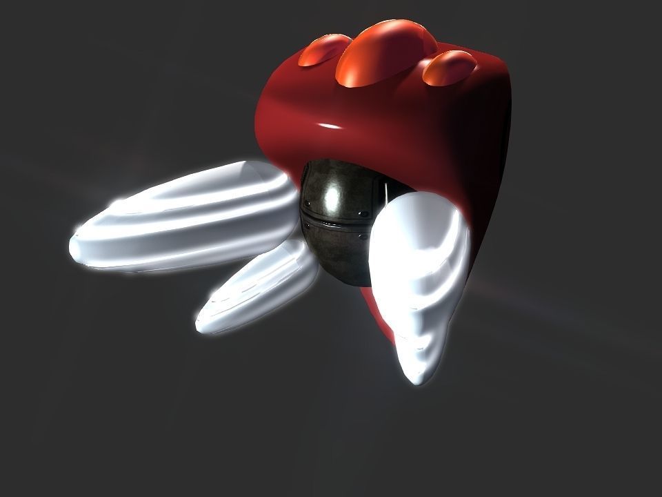Red Return Spaceship  Low-poly 3D model_20