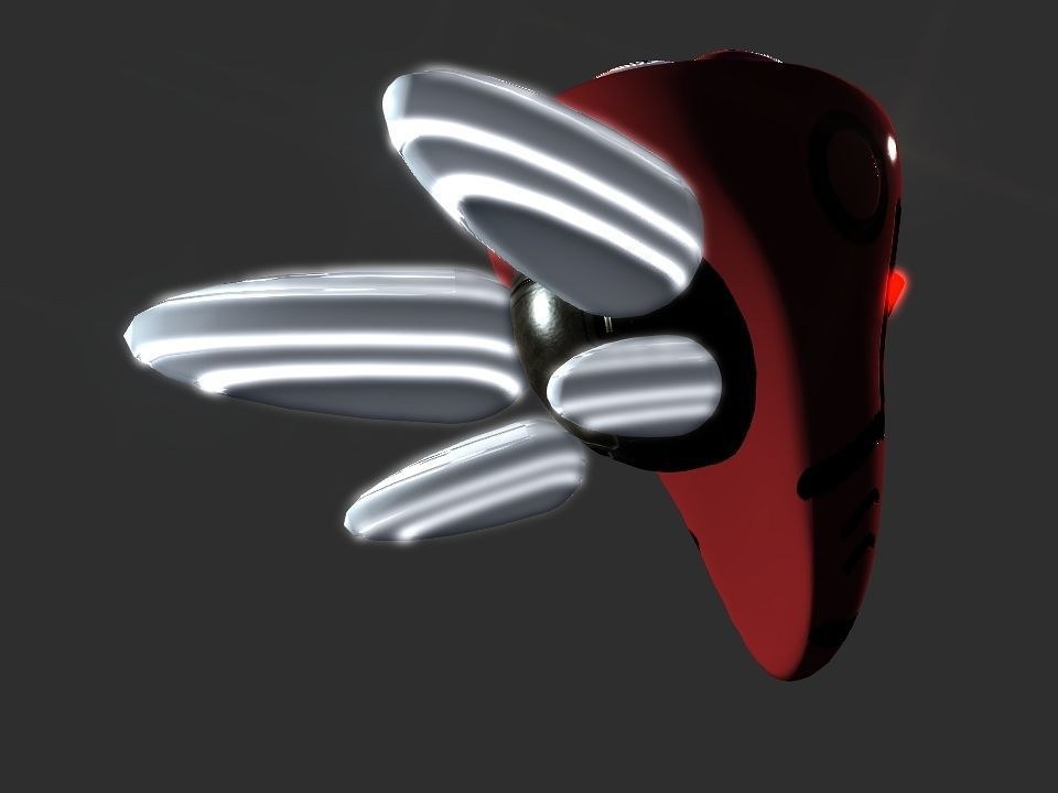 Red Return Spaceship  Low-poly 3D model_32