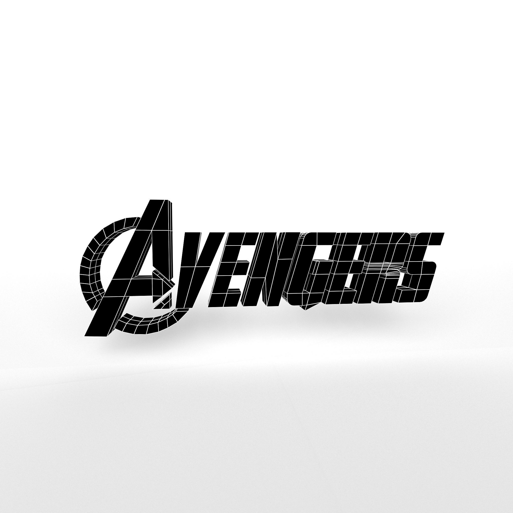 Avengers Logo v1 003 Free low-poly 3D model_7