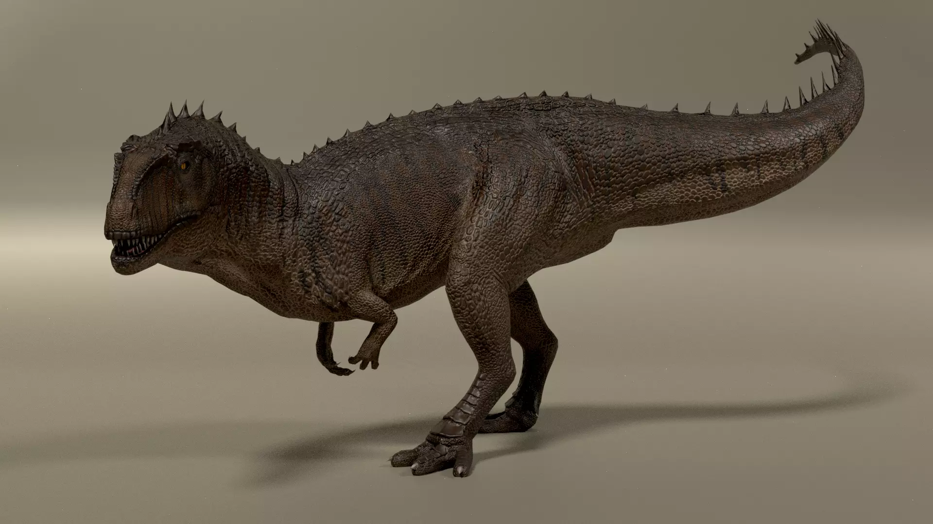 Giganotosaurus dinosaur Low-poly 3D model_0