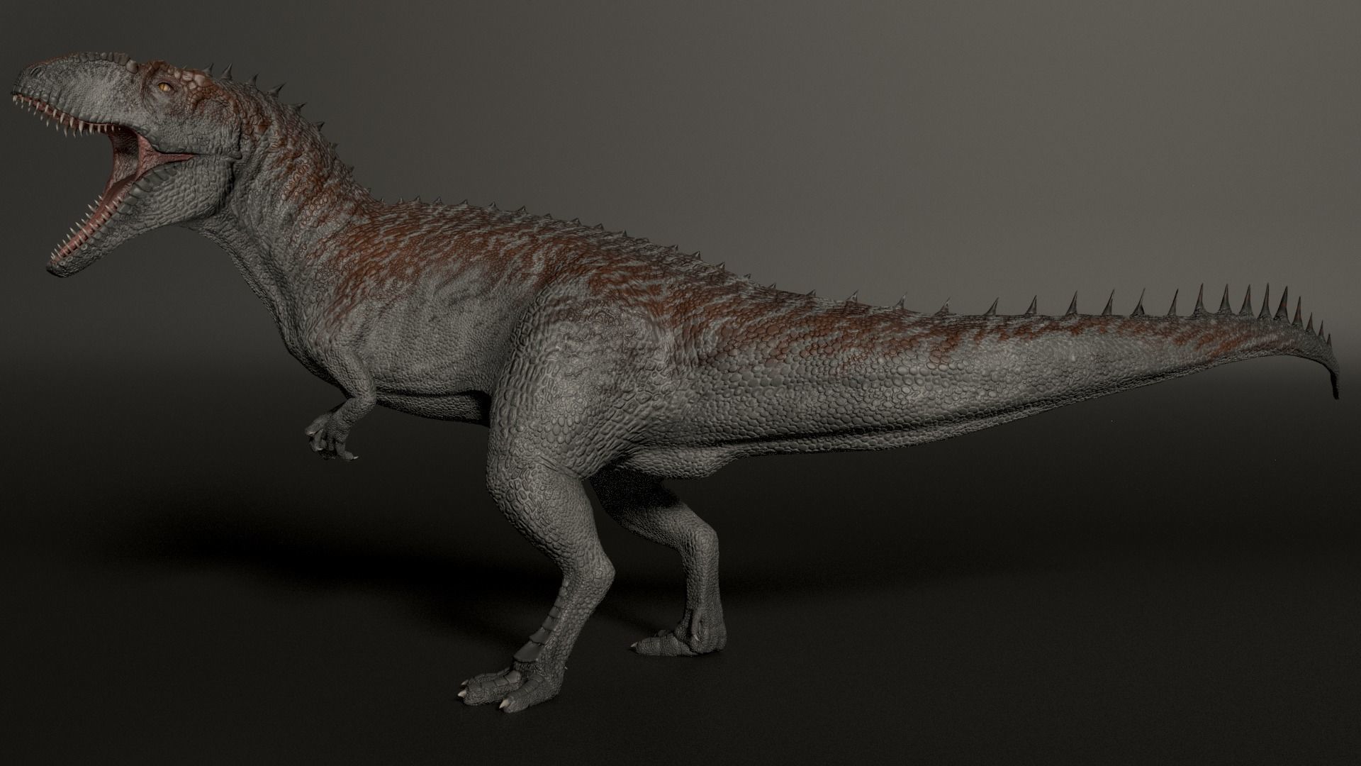 Giganotosaurus dinosaur Low-poly 3D model_2