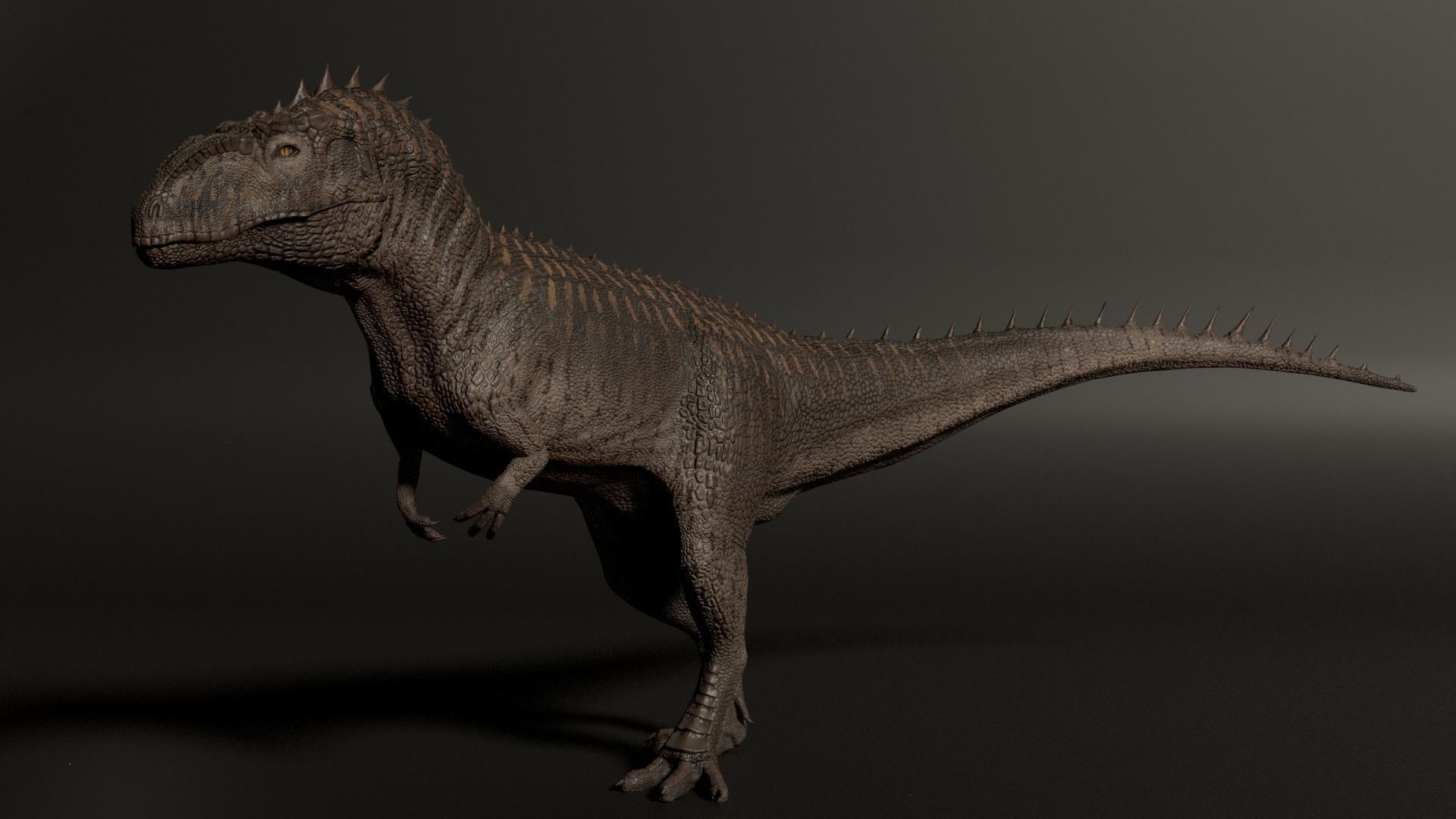 Giganotosaurus dinosaur Low-poly 3D model_5
