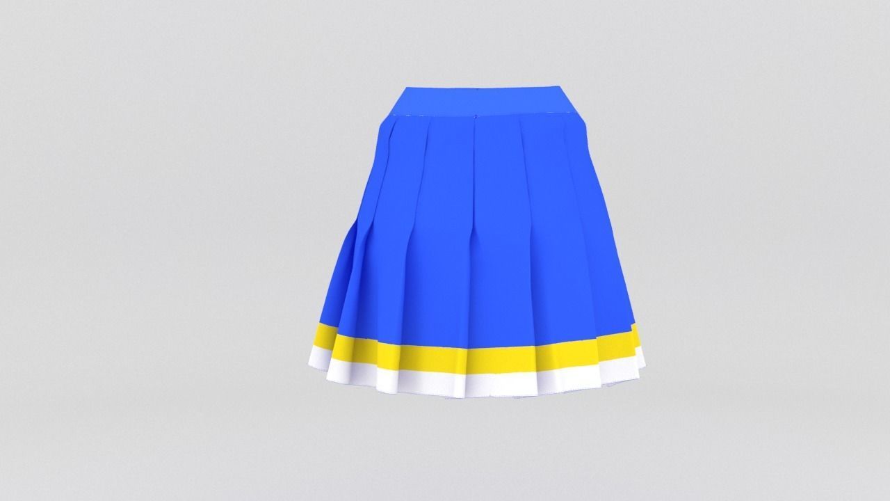 Stylish Designer Women Knife Pleats Skirt 3D model 3D model_3