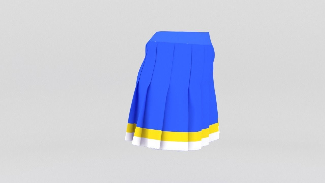 Stylish Designer Women Knife Pleats Skirt 3D model 3D model_2