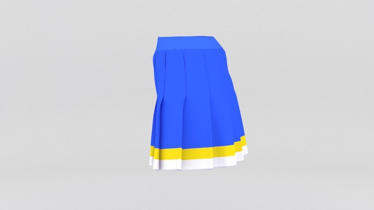 Stylish Designer Women Knife Pleats Skirt 3D model 3D model_4
