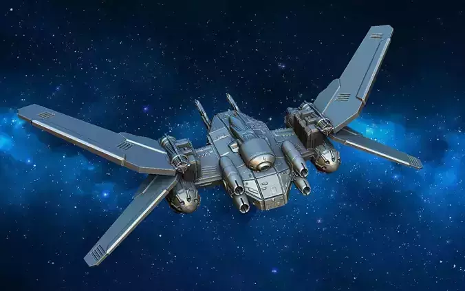 Combat spacecraft 3D print model