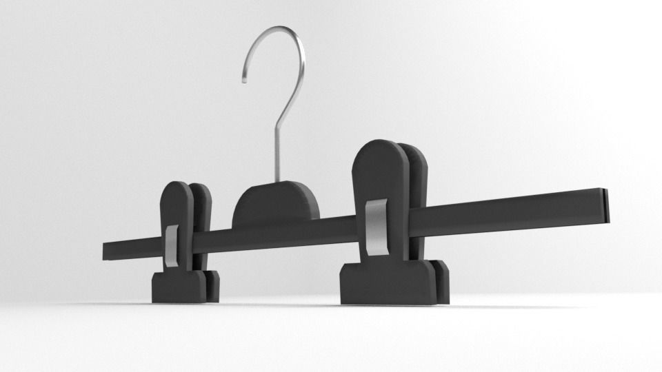 Clip Clothes Hanger 3D model_3