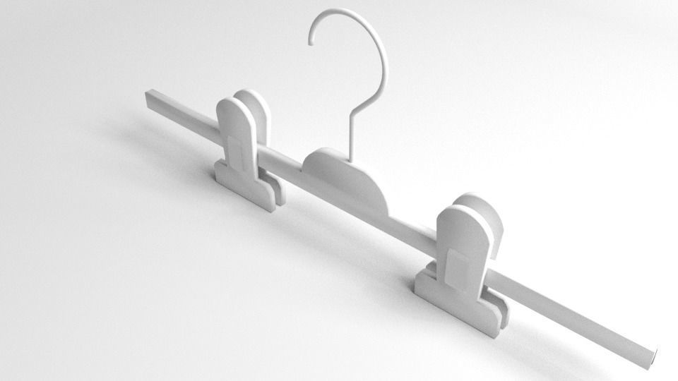 Clip Clothes Hanger 3D model_4