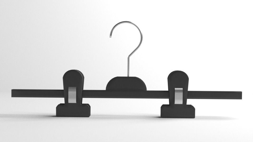Clip Clothes Hanger 3D model_1