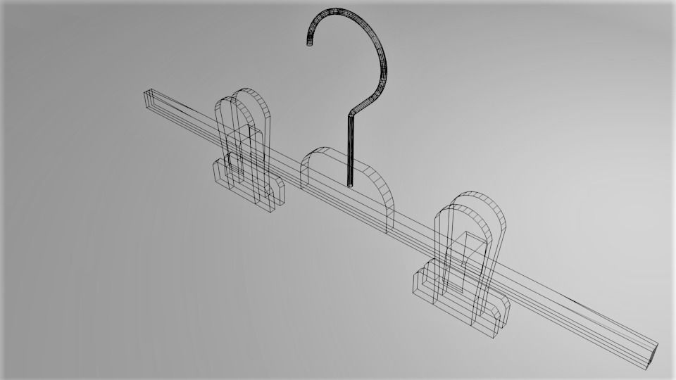 Clip Clothes Hanger 3D model_5