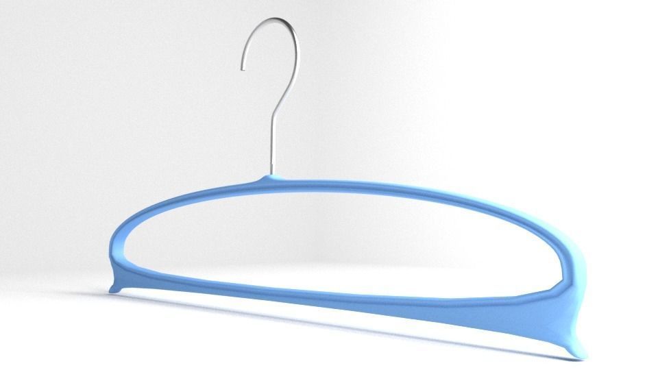 Wide Clothes Hanger 3D model_3
