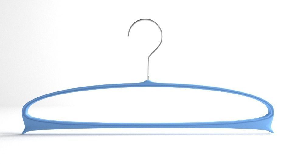 Wide Clothes Hanger 3D model_1