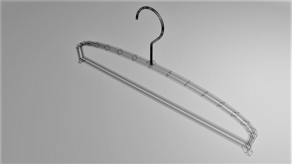 Wide Clothes Hanger 3D model_5