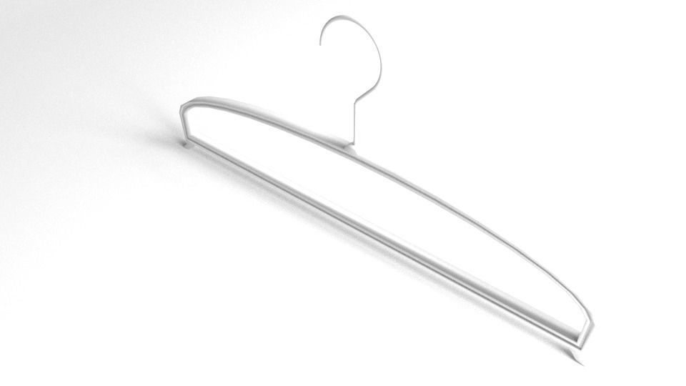Wide Clothes Hanger 3D model_4