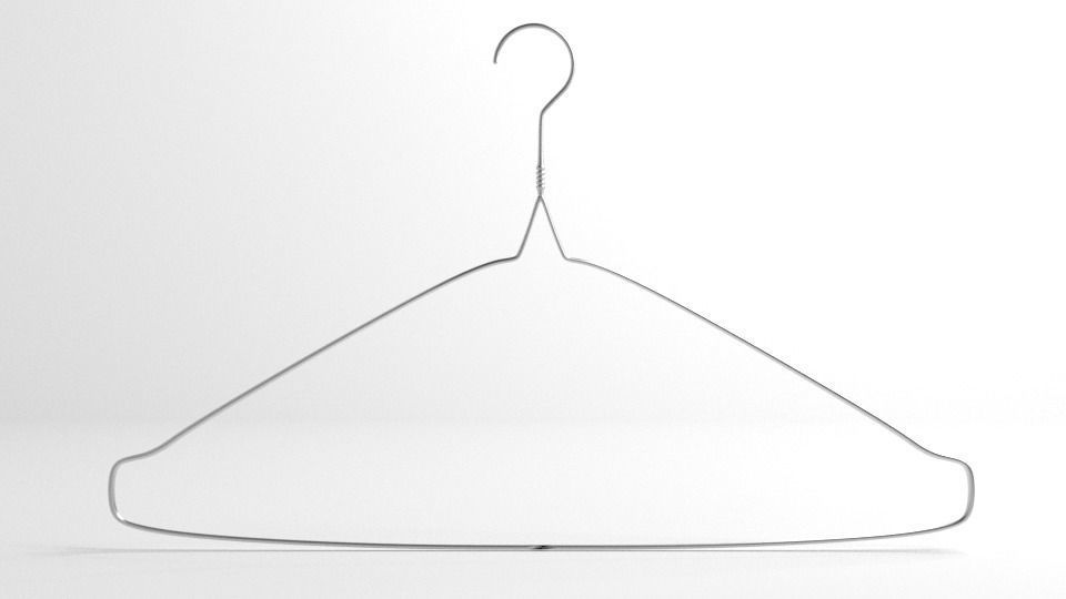 Wire Clothes Hanger 3D model_1