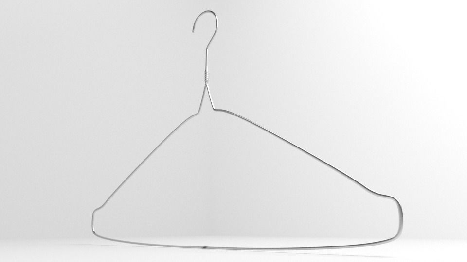 Wire Clothes Hanger 3D model_3