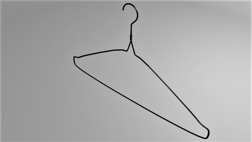 Wire Clothes Hanger 3D model_5