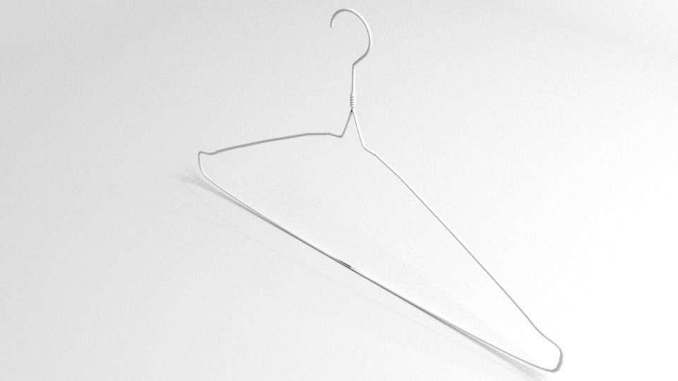 Wire Clothes Hanger 3D model_4