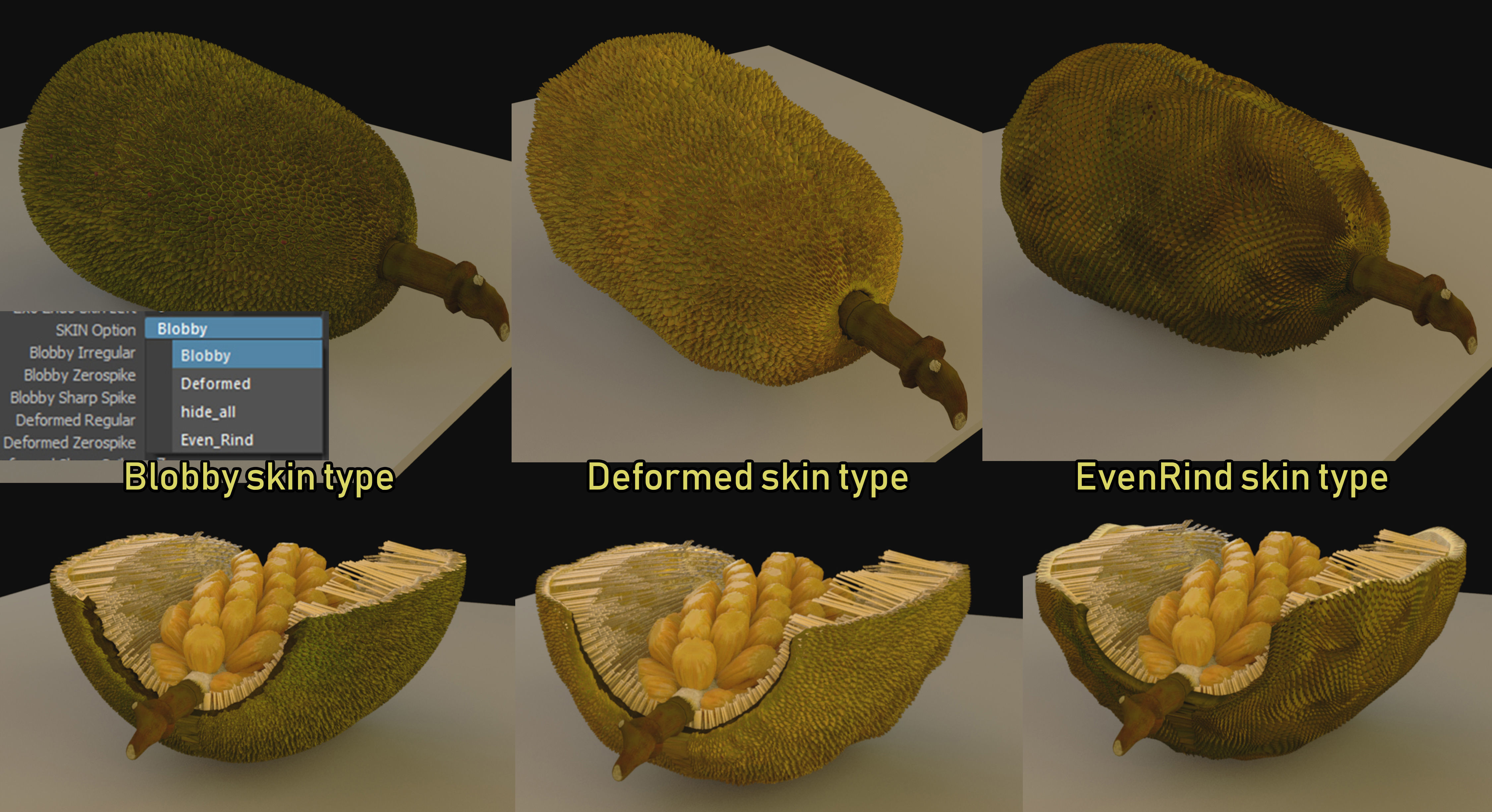 jackfruit 3D rigged model 3D model_21