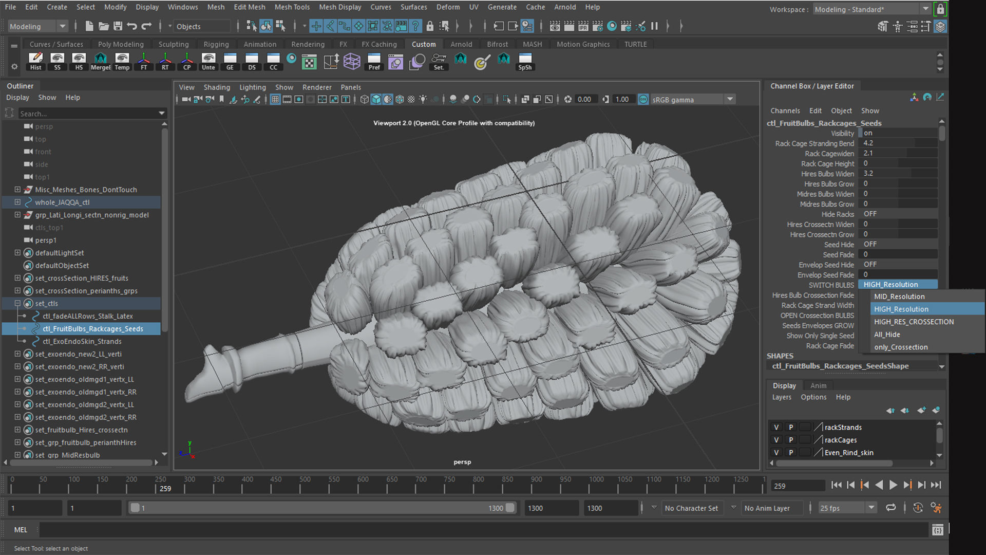 jackfruit 3D rigged model 3D model_36