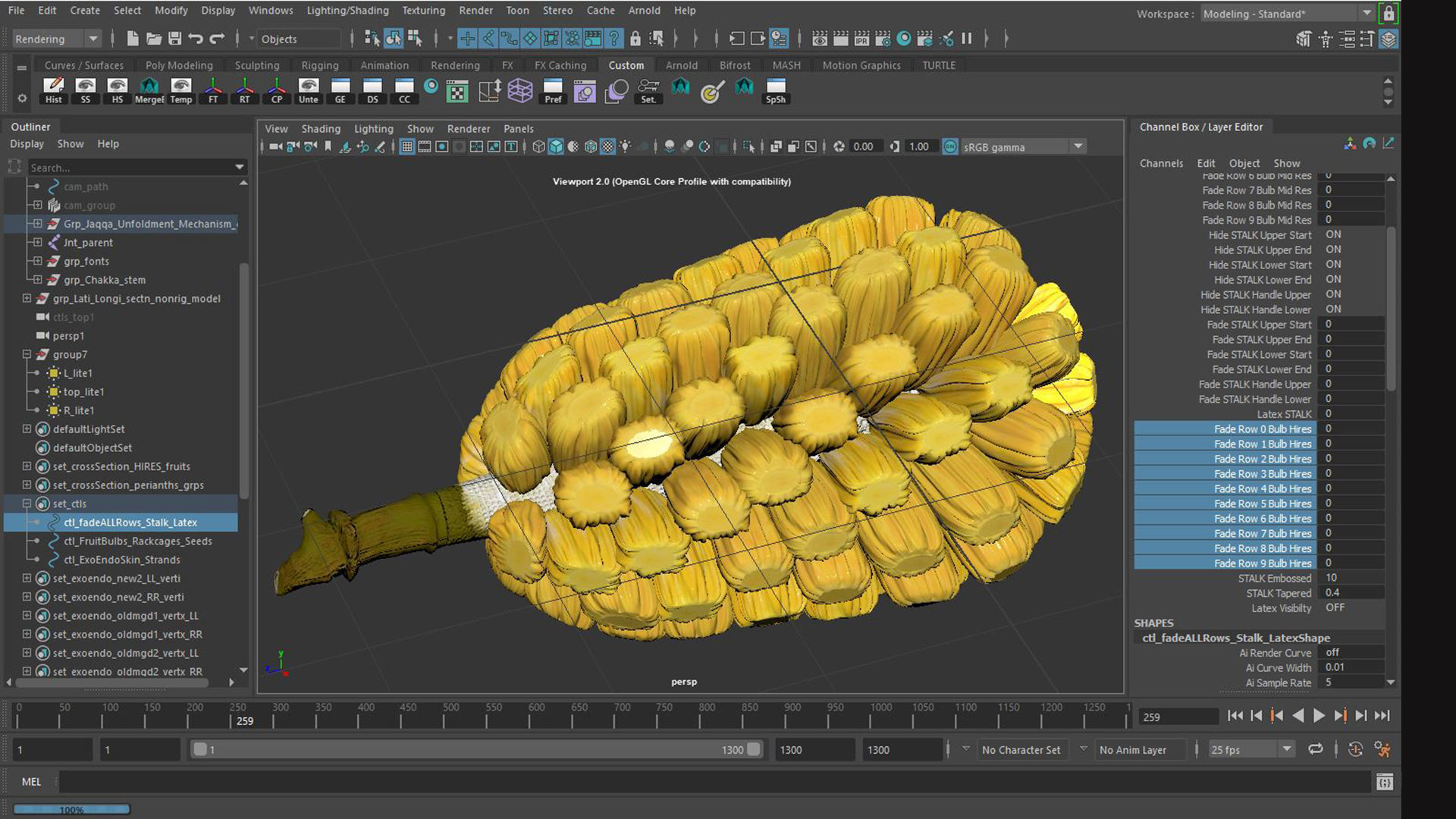 jackfruit 3D rigged model 3D model_37