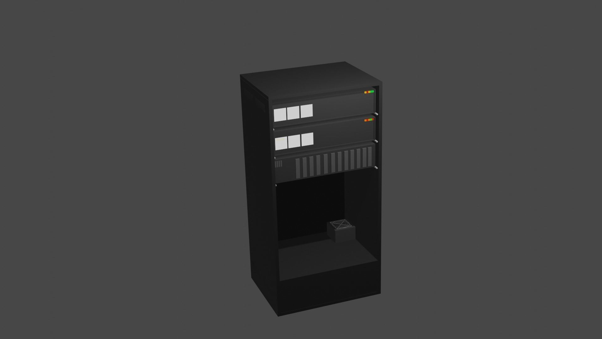 Server Rack and Servers model Low-poly 3D model_2
