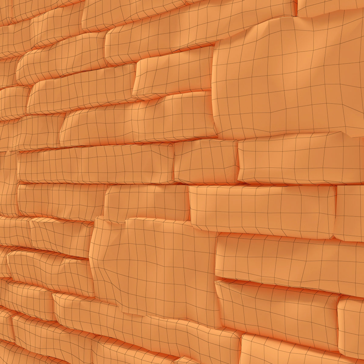 Brick stone wall block many n1  3D model_24