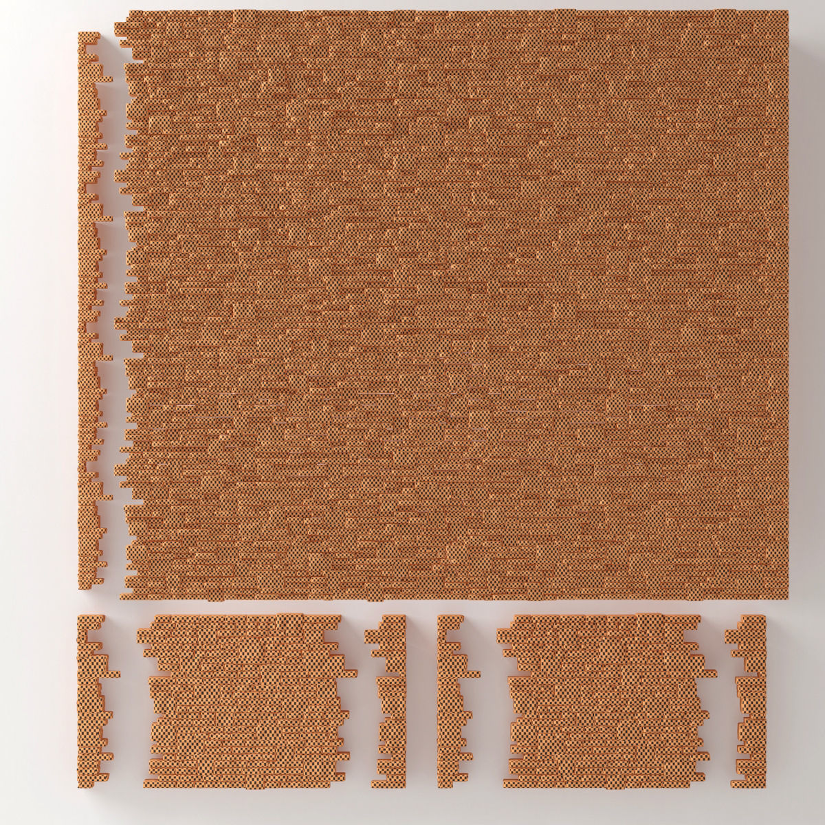 Brick stone wall block many n1  3D model_18