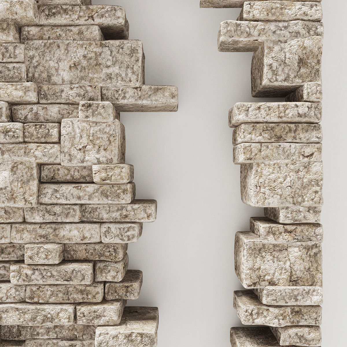 Brick stone wall block many n1  3D model_33